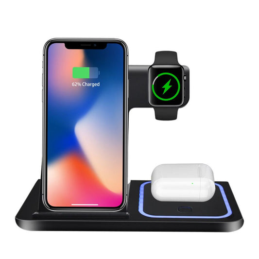 3 In 1 Wireless Charger Foldable Charging Station محطة شحن لاسلكية قابلة للطي 3 في 1