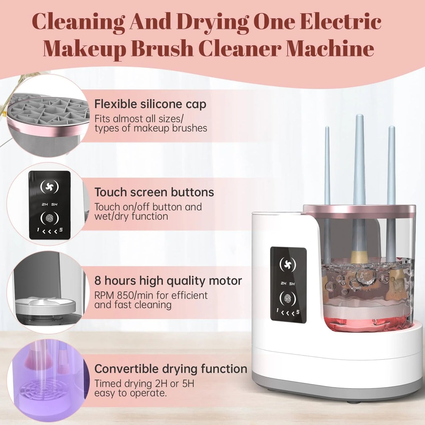 3 in 1 Electric Makeup Brush Cleaner منظف فرش المكياج الكهربائي 3 في 1