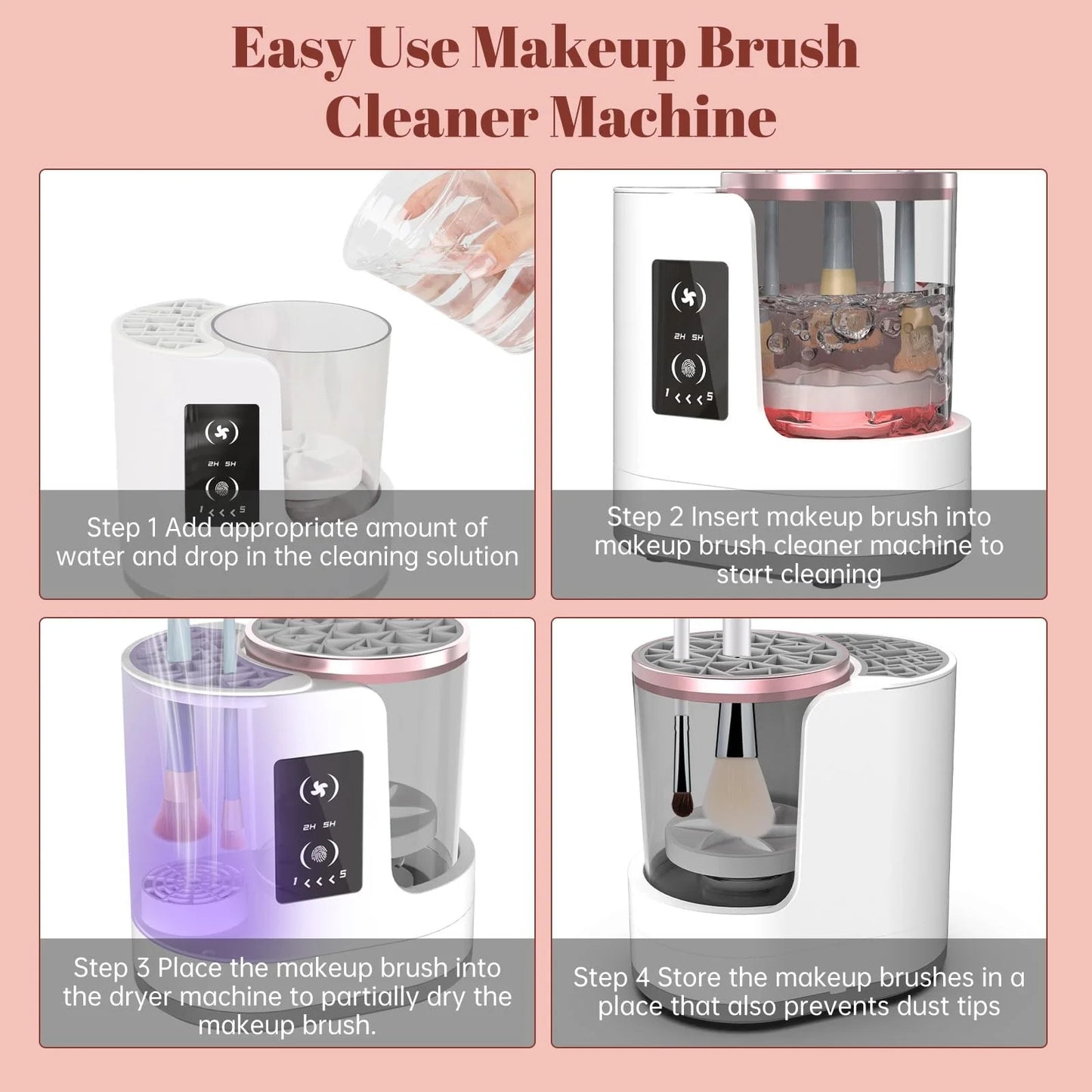 3 in 1 Electric Makeup Brush Cleaner منظف فرش المكياج الكهربائي 3 في 1