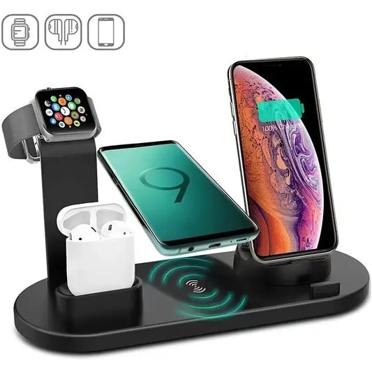 5 In 1 Wireless Charger Stand Pad For iPhone حامل شاحن لاسلكي 5 في 1 لهاتف آيفون