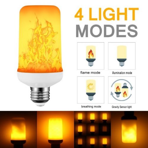 2x LED Flame Effect Light Bulb عدد 2 مصباح إضاءة ليد بتأثير اللهب