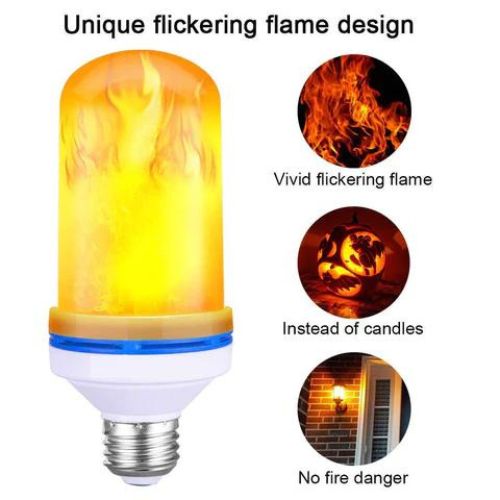 2x LED Flame Effect Light Bulb عدد 2 مصباح إضاءة ليد بتأثير اللهب